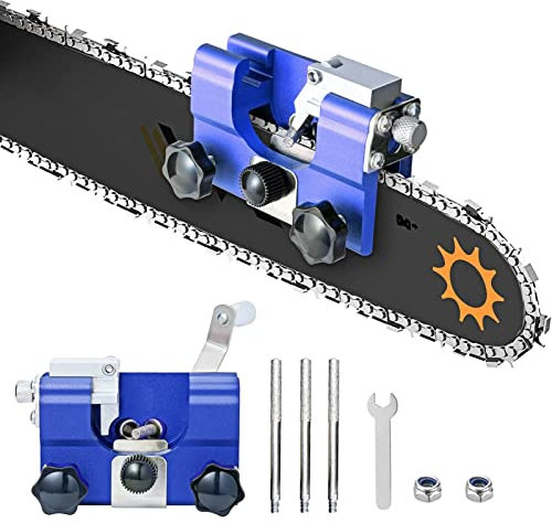 Chainsaw Chain Saw Sharpener, Timberline Chainsaw Blade Sharpener, Chain Saw Shaperener Tool Made of Carbide Bits Portable Crank Chainsaw Sharpening Jig Suitable for All Kinds of Electric Saws/165