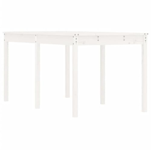 vidaXL Gartentisch, Garten Esstisch Holzrahmen, Holztisch Tisch für Outdoor, Terrassentisch Gartenmöbel, Weiß 159,5x82,5x76cm Massivholz Kiefer