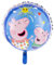 Party Factory `Peppa Wutz´ Folienballon, Ø45cm, bunt, Peppa Pig und George, Schweinchen, Heliumballon zum Kindergeburtstag