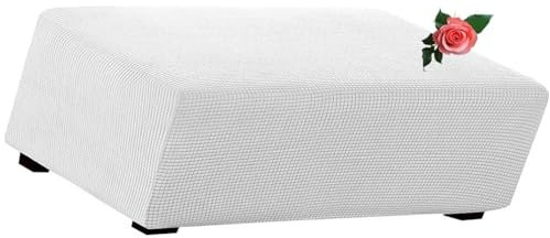 MeRcri Hockerbezug rechteckig Samt Jacquard Husse Überzug Bezug für Ottomane Fußbank Stretch bezug hocker Bezug für Ottomane (Color : #10, Size : 140x70-95cm)
