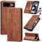 Jasonyu Case for Google Pixel 8 Leather Wallet Flip Cover with Card Holder,Kickstand, Magnetic Closure,TPU Shockproof Phone Case Compatible with Pixel 8 (Brown)