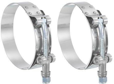 sourcing map T-Bolt Hose Clamp 2Pcs Working Range 70-78mm 201 Stainless Steel Bolt Intake Intercooler Clamps fo Intercooler Clamp Tube