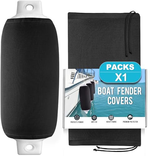 Cerumute Boat Fender Covers, 1 Pack 6 x 18 Boat Bumper Covers for Center Rope Tube Style Fenders (Boat Fender Not Included)