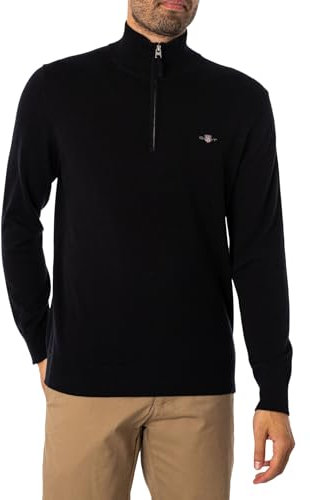 GANT Classic Cotton Half Zip, black, XXXL