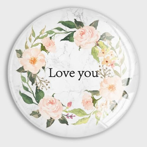 luckluccy Love You Kühlschrankmagnete, magnetisches Whiteboard für Kühlschrank, orangefarbener Blumenkranz, Glas, starke Magnete, Wörter, Buchstaben, dekorative Magnete für Kühlschrank, schöne