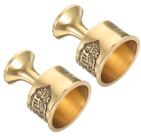 Alipis 2pezzi Tazze Offerta in Rame Decorative Per Acqua Buddhista Bicchieri Per Altare Tempio Stile Retrò Per Cerimonie e Devozione