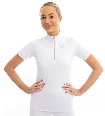 Horse Riding Base Layer Short Sleeve Competition -White S