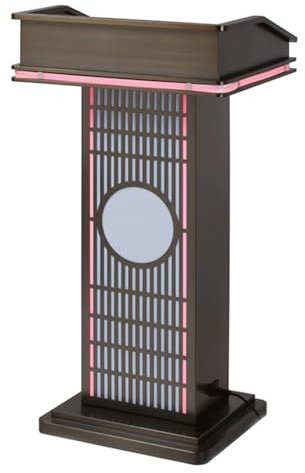 Edelstahl-Podium, robuste Rednerpulte, Höhe 44 Zoll, Rednerpultständer mit LED-Licht, Rednerpult mit großem Stauraum (B)