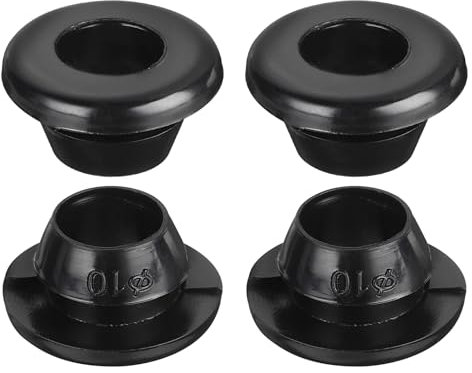 QUARKZMAN 20pcs Pasacables de Goma, Anillo de Ojal 10x8mm (Montaje Diámetro*ID) Tapones Goma Arandelas para Proteger Alambre, Enchufe Cortafuegos, Protección de Cables, Negro