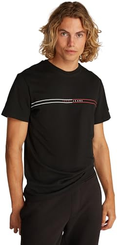 TOMMY JEANS TJM Slim Entry Graphic Tee Herren, Schwarz (Black), XXL
