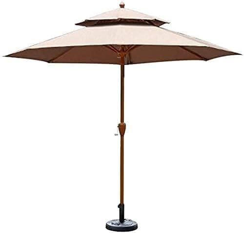 XNYXLPP Gartenschirm, Terrassenschirm, Terrassentisch, Marktschirm, wetterfeste Abdeckung, tragbarer, versetzter Terrassenschirm für den Pool (Khaki)