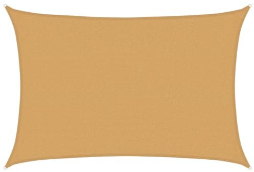 vidaXL Toldo de Vela Rectangular HDPE Arena 160 g/m² 2,5x3,5 m, Vela de Sombra de Sol, Vela de Sombra, toldo de Patio, Vela de Sombra Solar