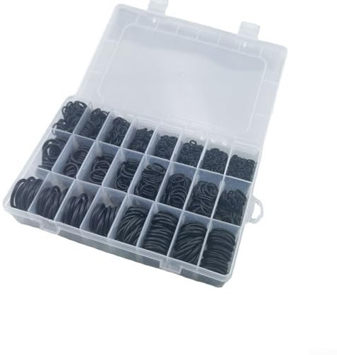 800pcs Rubber O Rings Assorted Kit, 24 Sizes Washer Seals O-Ring Fittings for DIY and Plumbing Repairs