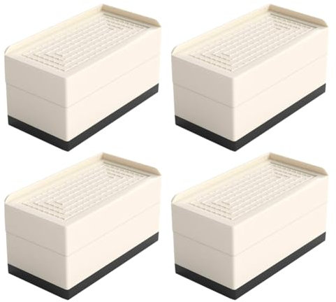 Yontree Möbelerhöhungen, Betterhöhungen, rechteckig, 7,5 cm, höhenverstellbar, für Tisch, Stuhl, Couch, Sofa, Waschmaschine, Schrank, 11,5 x 6 x 7,5 cm, 4 Stück (Beige)