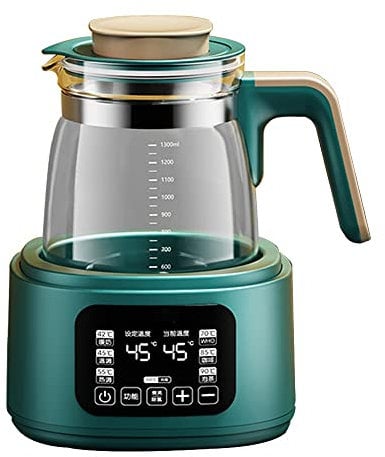 - Tea Kettles Flask 1.3L Glass Kettle, 72H Glass Kettle with Heat Preservation Function, 360° Chassis Heating Fast Water Heater, Led Temperature Prompt and Touch Screen Control/Green