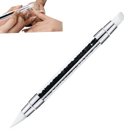 Lnhgh Brosse à ongles en silicone | Outils à ongles professionnels | Ensemble de pinceaux à ongles à double pointe pour vernis à ongles en strass