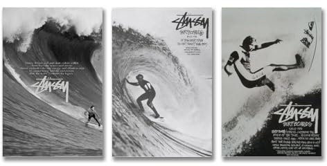 Lcaltcp Ein Set von 3 Wandkunst, Stussy Leinwandposter, Poster, Wandkunst, Leinwandposter, Raumdekor-Poster, 20 x 30 cm, 3 Stück Stil