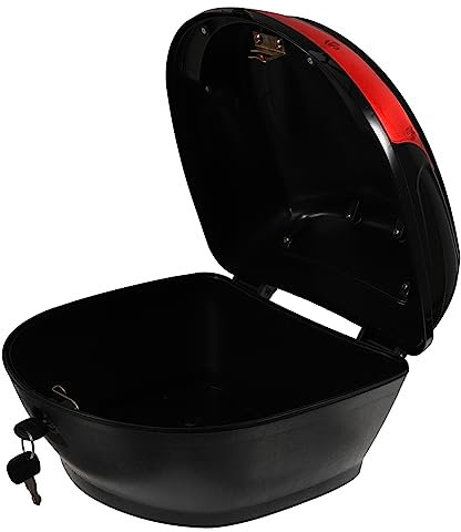 HAWILLOSCH Motorcycle Rear Storage Case Material Heat-Resistant Theft Lock Buckle Easy Installation for Scooter and Motorbike Travel Trunk Black