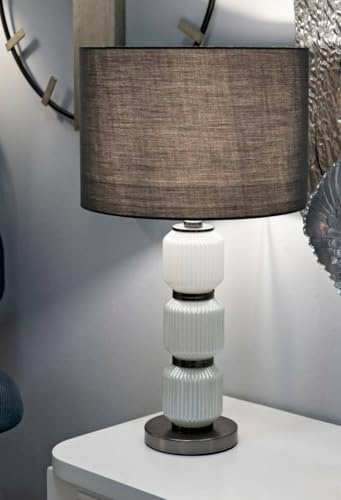Dmora Tischlampe Bunajska Weiß Lampenschirm Fassung e45