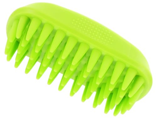 BUGUUYO Brosse de Bain pour Chien et Chat Shampoing Massant Silicone Démêlage Doux pour Peau Apaisée Prise Antidérapante