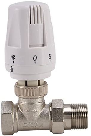Rtxbvg Thermostatisches Heizkörperventil aus Messing, 3/4 Zoll, automatisches Temperaturregelventil, DN15, gerader Typ, Fußbodenheizung