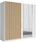 konsimo Schwebetürenschrank Castari (2 Türen, 4 Ablageböden, 1 Kleiderstange, 1-St., Moderne Optik, Griffleisten, Lamellen, ohne Soft-Close, Kunststofffüße) 2-türig, (weiß - Artisan Eiche)