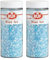 RUF Blue Ice Dekor, Schneeflocken Tortendeko, essbare Zucker-Perlen in eisblau & weiß, zum Verzieren von Torten, Cupcakes Deko (Packung mit 2)