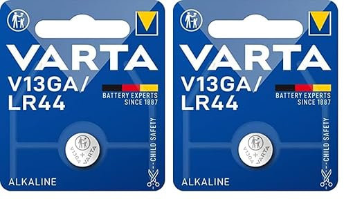 VARTA Batterien V13GA/LR44 Knopfzelle, 1 Stück, Alkaline Special, 1,5V, kindersichere Verpackung, für Spielsachen, Taschenrechner, Messgeräte (Packung mit 2)