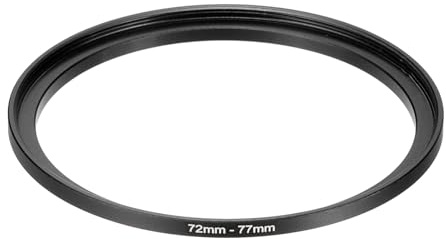 PATIKIL Step-Up-Ring-Adapter, 72 mm auf 77 mm, Filter-Ringe, Kameralinsenfilter, Metallring, Digital für ND-IR-DSLR-Objektive, Schwarz