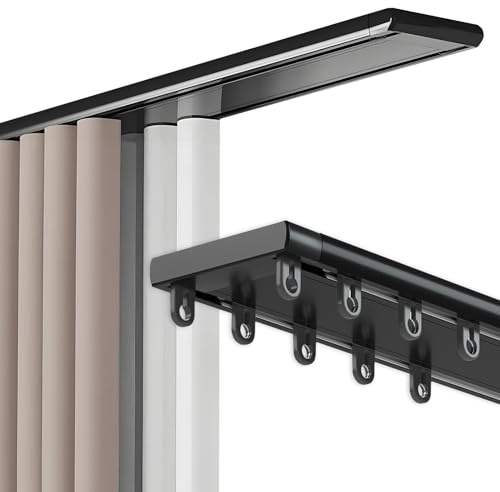 Doppelte Vorhangstangen-Deckenbefestigung, Gardinenstange aus Aluminium 2-läufige Gardinenschiene Vorhangschiene Ultradünn für Fenster Dusch Vorhänge Raumteiler(Frankreich,320cm(10.5ft))
