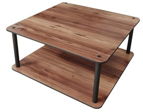Hanah Home Modern Walnut Coffee Table, 70 x 38 x 70 cm | 100% MDF with Compressed Kraft Legs | Stylish Industrial Design for Living Room & Lounge