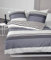 Janine Mako Satin Bettwäsche Silber schwarz 240 x 220 cm + 2 x 80 x 80 cm feinfädige Wendebettwäsche