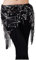 Damen bauchtanz gürtel Tanzen Zubeh Tribal Bauch Tanzen Hüftgürtel mit Pailletten One Size Schwarz Silber