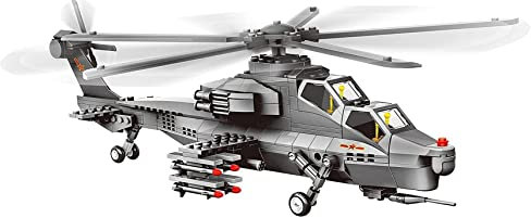Modell WZ-10. Modell eines Kampfhubschrauber zum Bauen mit Bausteinen. Luftfahrtmodell 1:38.
