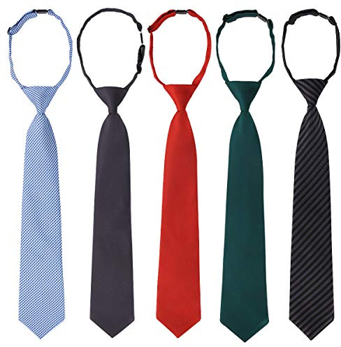 kilofly Pre-tied Adjustable Neck Strap Tie Boys Baby Necktie Value Set of 5
