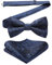 HISDERN Nœuds Papillon Bleu Marine Homme et Mouchoir avec Crochet déjà lié et Réglable Nœud Papillon à Motif Cachemire Carré de Poche Ensemble