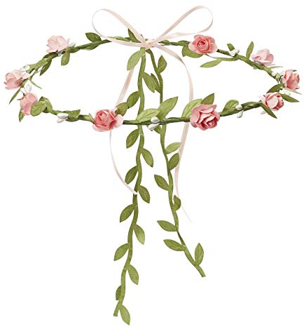 Miss Lovely Blüten-Kranz/Blumen-Kränzchen Haarreif Rosen in rosa Kopfschmuck Blumen-Kinder JGA-Party Junggesellinnen-Abschied Braut Hochzeit Verkleidung Deko Accessoires Zubehör Frauen & Mädchen