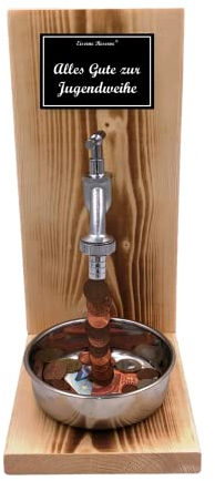 Jugendweihe Geldgeschenk - Eiserne Reserve Geldhahn Geldgeschenk Jugendweihe Geschenke Mädchen Jugendweihe Geschenke für Jungen - Text s/w Alles Gute zur Jugendweihe