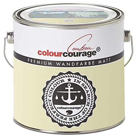 Hossi's Wholesale 2,5 Liter Colourcourage Premium Wandfarbe Vin Petillant Gelb Grün | L719778599 | geruchslos | tropf- und spritzgehemmt