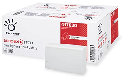 Papernet Defend Tech antibakterielles Kosmetiktuch (417820) | Weich & Stark | 2-lagiges Papiertuch aus reiner Zellulose | UV-behandelt gegen Bakterien | 40 Packungen mit je 100 Blatt 20 x 21cm