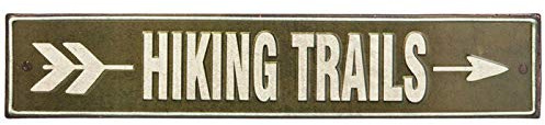 ZMKDLL Hiking Trails Arrow Tin Metal Sign Adventures Mountains Camping Fishing Hike 16x4