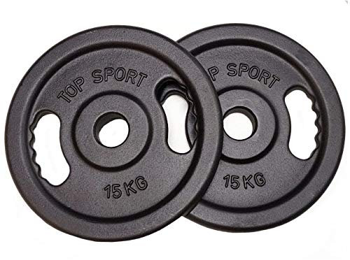 Body Built Olympische Hantelscheiben, 5,1 cm, 2 x 15 kg – Gusseisen für das Heben, Langhanteln, Hanteln