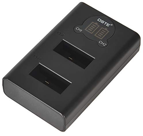 DSTE Dual USB Charger with LCD Display Compatible with SPCC1B Battery and GOPRO MAX Digital Camera - Powered via USB Cable from Type C to USB-A 2.0 Connector