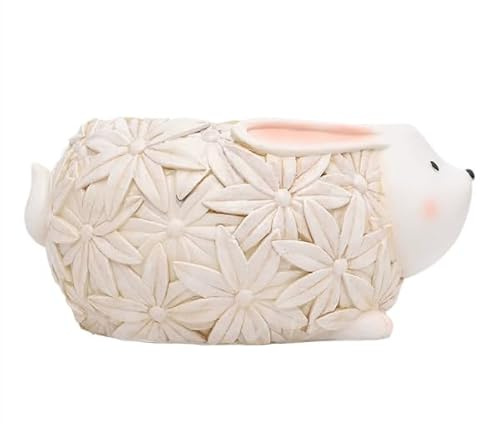 YUNHOME Blumentopf Sukkulenten Töpfe Pflanze Kakteen Topf Übertöpfe Desktop Harz Blumentopf Cartoon Tier Sukkulent Pflanzer Für Gartenpflanzen Miniatur Landschaft Dekoration Zubehör-Igel