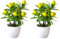 ZXCFTG Lot de 2 citronniers artificiels en pot pour bureau, maison, bureau, décoration de Noël