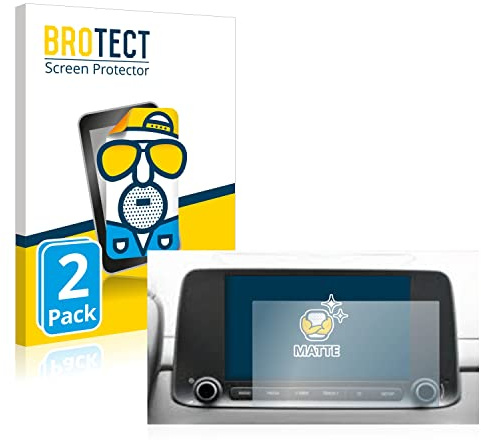BROTECT Schutzfolie für Hyundai Kona 2021 Infotainment System 8 | 2 Stück Entspiegelnder Displayschutz Made in Germany Matte Displayschutz-Folie Anti-Reflex Anti-Fingerprint Einfache Montage