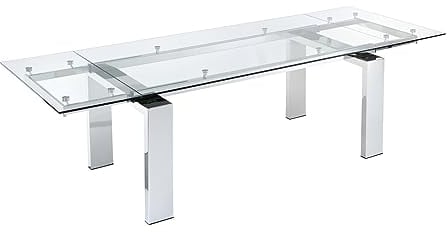 Vente-unique Esstisch ausziehbar - Glas & Metall - LUBANA