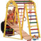 Kletterdreieck Indoor-Spielplatz aus Holz für Kinder - Kletternetz, schwedische Leiter, Ringe, Rutsche - Ideal für 1 bis 5 Jahre - Trägt