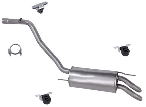 ATEC Germany Auspuff Schalldämpfer Set 1x Endschalldämpfer, mit Montagematerial Kompatibel mit VW TRANSPORTER T4