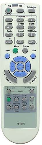RD-450C Fernbedienung Ersatz für NEC Projektor NP510W NP510WS NP52 NP53 NP54 NP60 NP600 NP600S NP61 NP610 NP610C NP610S NP62 NP63 LT375 LT380 LT60 LT1500 Z LT170 LT180